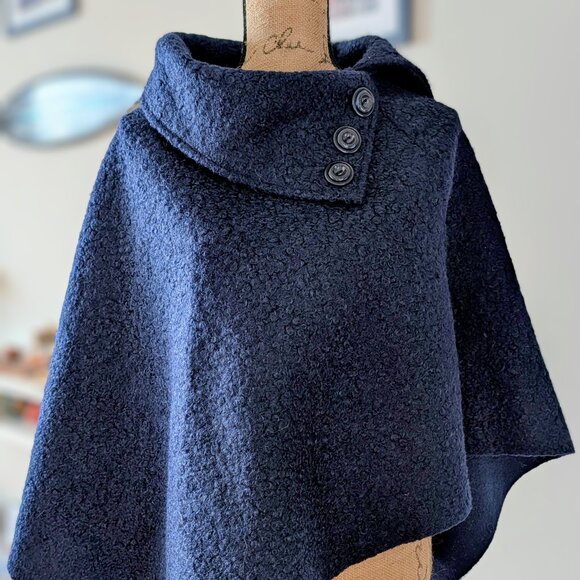 Made in Italy Jackets & Blazers - Elegant Poncho like - Navy - Made in Italy - Small